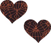 Pinch - Nipple Sticker Little Spider Heart  - Tepel Plakker - Hart Goud/Zwart - Tepelstickers