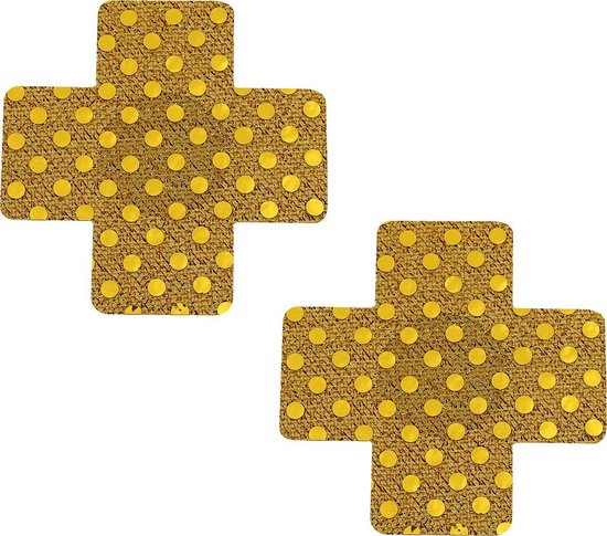 Banoch - Nipple Sticker Dotted Cross - Tepel Plakker - Kruis Goud - Tepelsticker