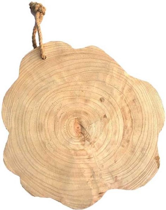 verkenner Twee graden familie Houten serveer plank in de vorm van een boomstam - kaasplank - Tapasplank -  Diameter... | bol.com