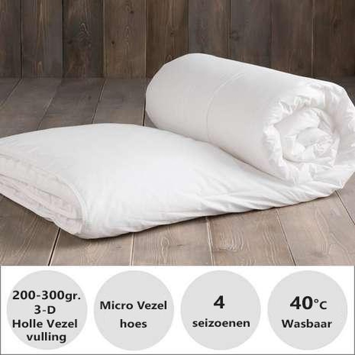 Dekbed - Wellbed Classic - vier seizoenen - lits jumeaux - 4 seizoenen - Anti Allergie - 240x200 cm