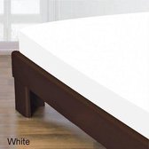 Homee Hoeslaken Katoen wit 140x200 +30 cm eenpersoons bed - gladde 100% Katoen - Perfecte pasvorm