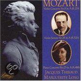 W A Mozart: Violin Concertos / Jacques Thibaud, Long