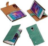 Slang Turquoise Samsung Galaxy Note 4 Bookcase Cover Hoesje