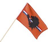 24 stuks: Polyester zwaaivlag - Oranje - 30x45cm / 76cm