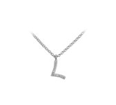 The Jewelry Collection Ketting Zirkonia L 1,4 mm 42 cm - Zilver Gerhodineerd