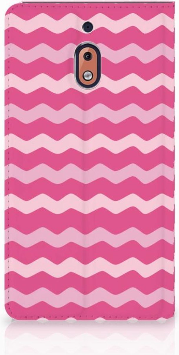 Nokia 2.1 2018 Hoesje met Magneet Waves Pink