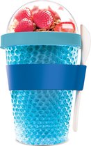 Asobu -  Chill Yo 2 Go Yoghurtbeker - 386 ml - Incl. lepel - Blauw
