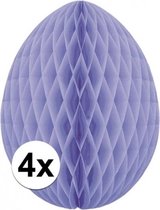 4x Décoration oeuf de Pâques lilas 10 cm - Déco Pâques / Déco Pâques