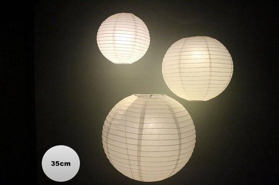 Lampion - bruiloftsdecoratie - witte LED bal - 35 cm - DisQounts | bol.com