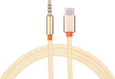 USB-C Type C Male naar Audio Jack 3.5mm Male - Kleur - Goud, Lengte - 1 Meter