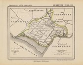 Historische kaart, plattegrond van gemeente Zuidland in Zuid Holland uit 1867 door Kuyper van Kaartcadeau.com