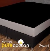 Homéé ® Topper Hoeslaken Jersey Stretch 160g.m2 - zwart - 180x200/210/220-10+20cm