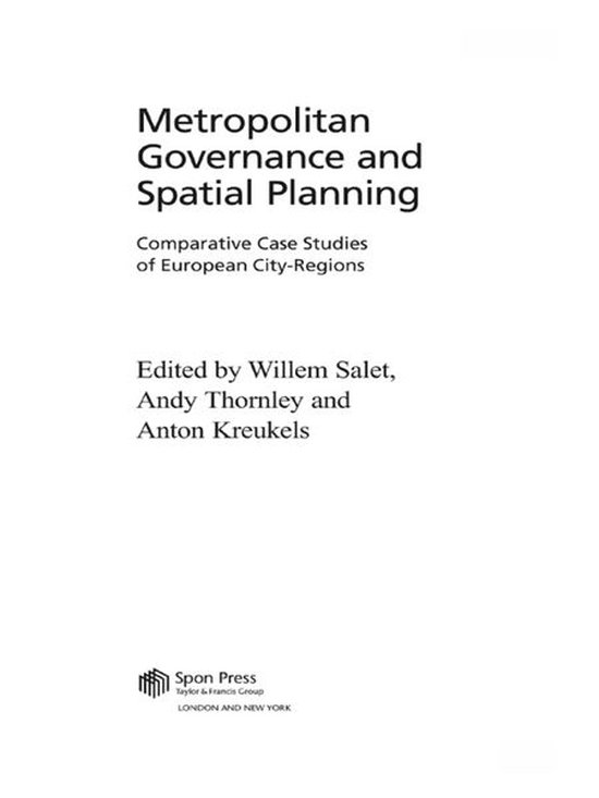 Metropolitan Governance and Spatial Planning - cover
