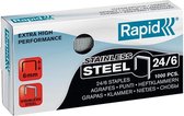 10x Rapid nietjes 24/6, roestvrij staal, doos a 1.000 nietjes