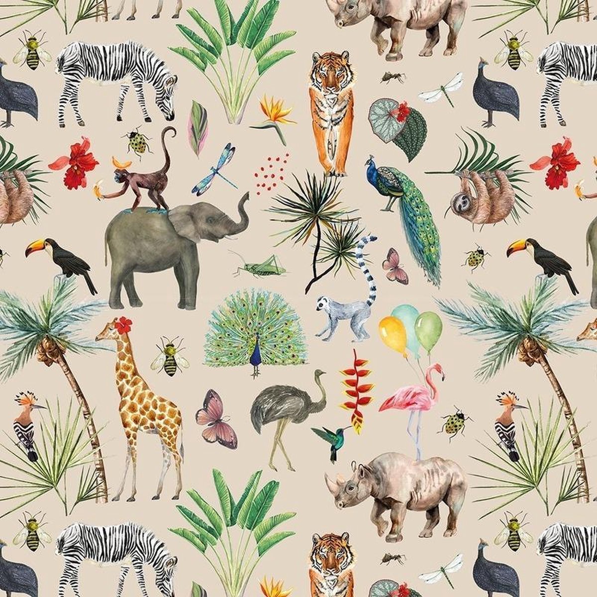 Inpakpapier cadeaupapier Jungle Thema 300 X 70 Cm Bol inpakpapier-cadeaupapier-jungle-thema-300-x-70-cm-bol