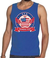 Blauw USA drinking team tanktop / mouwloos shirt heren M