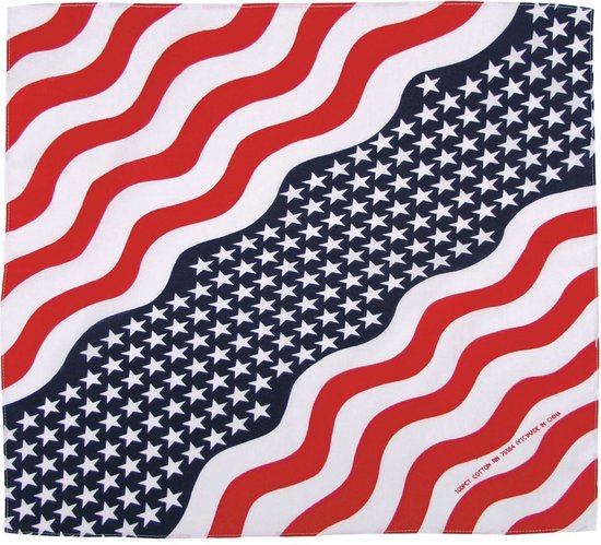Bandana, stars & stripes, afmetingen 55 x 55 cm, katoen