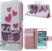 Qissy Sweet Owl Family portemonnee case hoesje voor iPhone 6 6S
