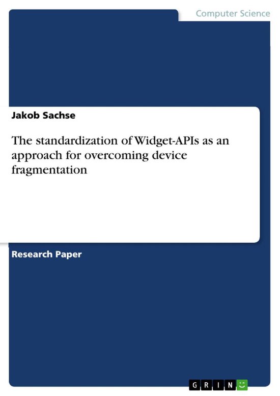The standardization of Widget-APIs as an approach for overco ... - cover