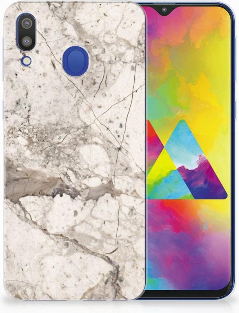 Samsung Galaxy M20 (Power) TPU Siliconen Hoesje Marmer Beige