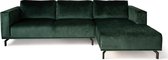 4x6 SOFA – compacte hoekbank 275 cm – donker groen velours