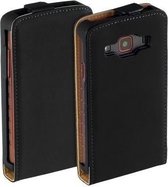 Leder Flip case Telefoonhoesje - Samsung Galaxy Xcase S5690 Zwart