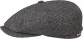 Stetson Hatteras Tweedlook Newsboy  Cap Antraciet - maat 55