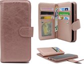 Casemania Hoesje Geschikt voor Samsung Galaxy A55 - Bruin - 2 in 1 Luxe Kunstlederen Portemonnee Book Case met Extra Vakken