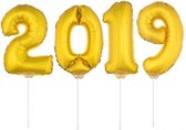 2019 folie ballonnen op een stokje - goud - oud en nieuw versiering