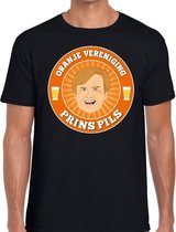 Oranje vereniging Prins Pils t-shirt zwart heren -  Koningsdag kleding S