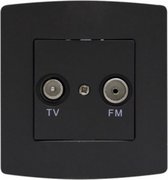 Radio/tv antenne stopcontact-inbouw-antraciet