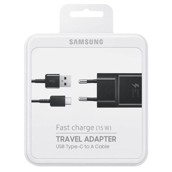 universele USB-C thuislader + datakabel - zwart - snel laden 15W