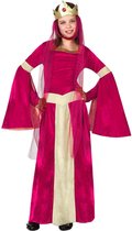 Roze en goudkleurig koningin kostuum voor meisjes - Verkleedkleding