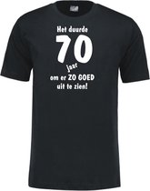 Mijncadeautje - Leeftijd T-shirt - Het duurde 70 jaar - Unisex - Zwart (maat L)