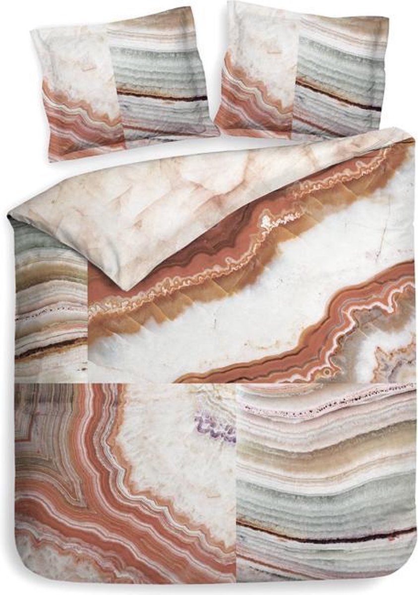 Heckett & Lane Kimi Dekbedovertrek - Litsjumeaux - 260x200/220 cm - Terra Rose