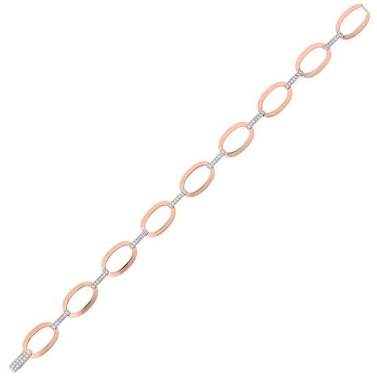 Orphelia ZA-7210 - Bracelet maillons bicolores - Argent 925 - Zircone cubique - 18 cm