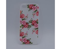 Geschikt voor iPhone 5, 5s, SE – hoes, cover – TPU – Roze rozen in bloei