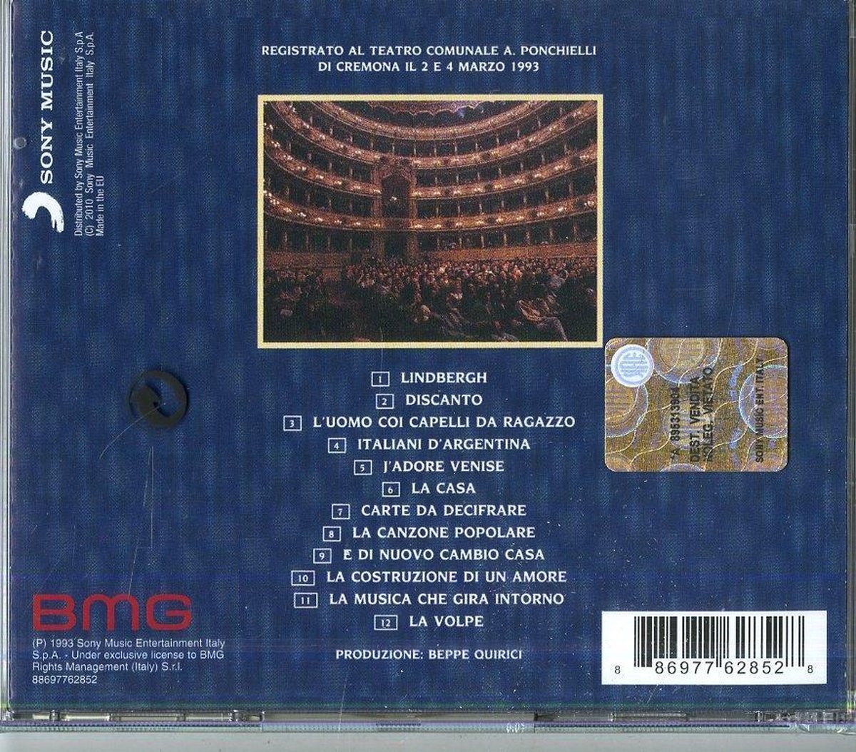 Dal Vivo, Vol. 2 Carte da