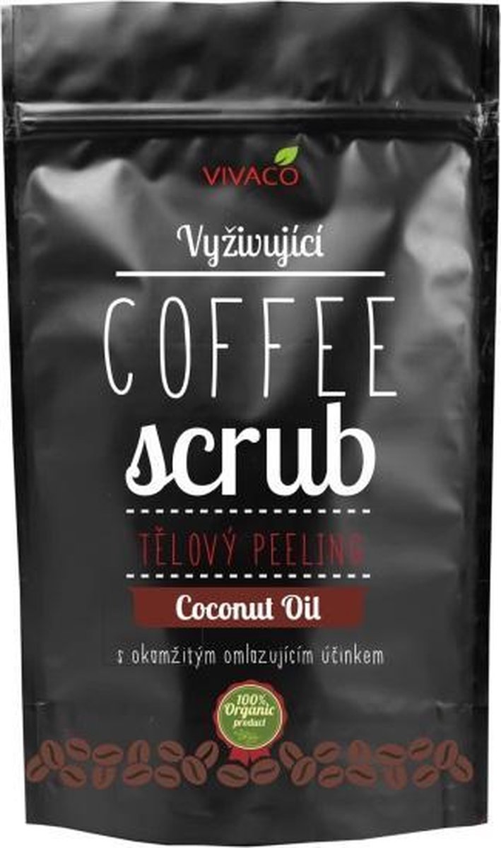 Coffee Scrub met Kokosolie -200 g (100% organisch) - helpt het voorkomen van striae en cellulitis te verminderen