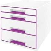 Leitz WOW Desk Cube - Ladeblok - 4 Laden - wit/paars metallic