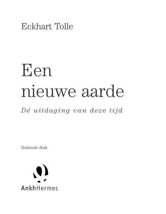 Titelpagina: Eckhart Tolle, Een nieuwe aarde. Dé uitdaging van deze tijd.