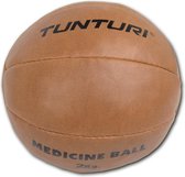 Tunturi Medicijnbal - Medicine Ball - Wall Ball  - 2kg - Kunstleder - Bruin - Incl. gratis fitness app