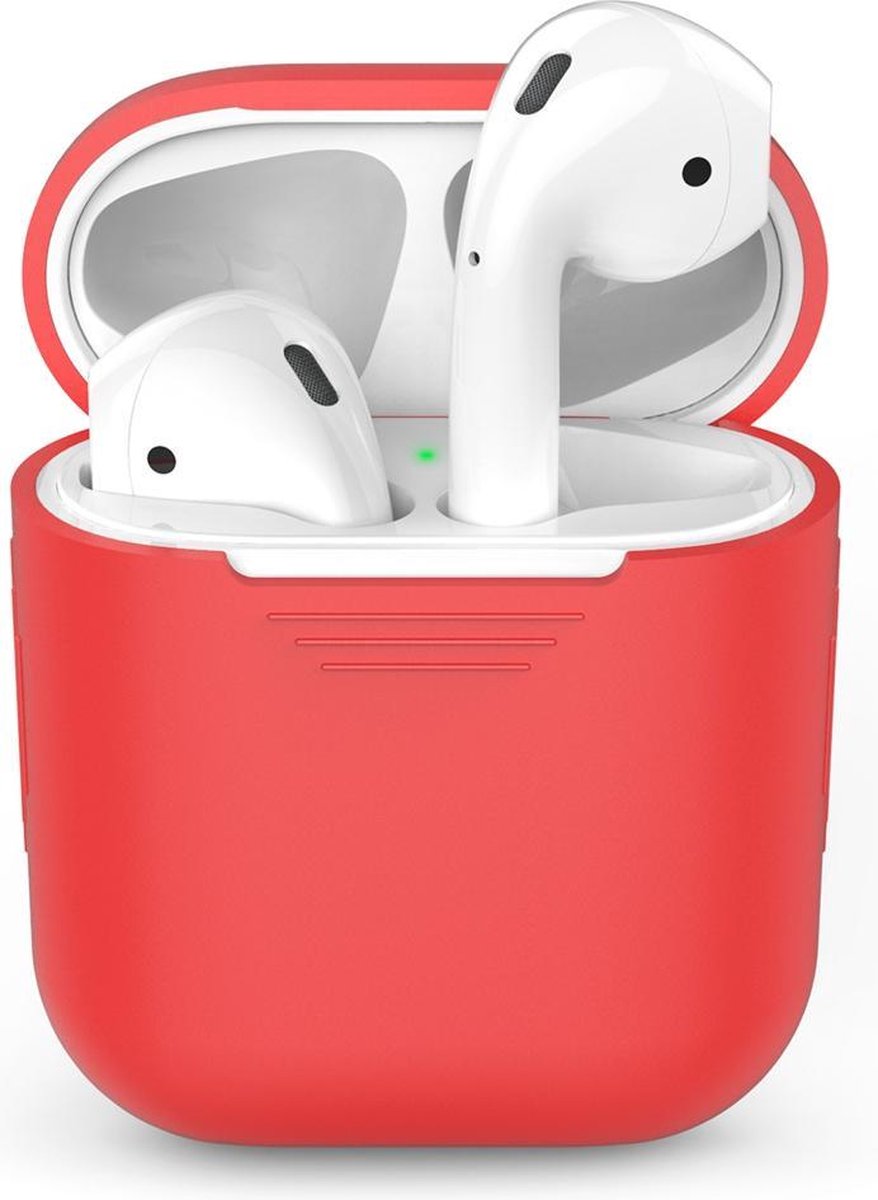 Airpods Silicone Case Cover Hoesje Geschikt voor Apple Airpods - Rood