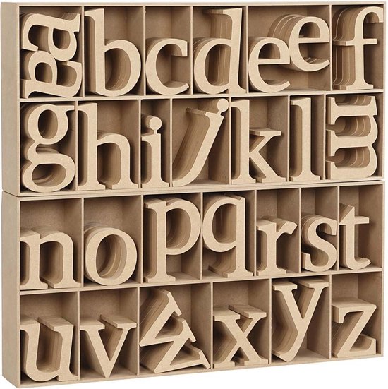 Onderzoek Rodeo Druipend Houten letters, cijfers en tekens, h: 8 cm, dikte 2 cm, 112 stuks, MDF |  bol.com