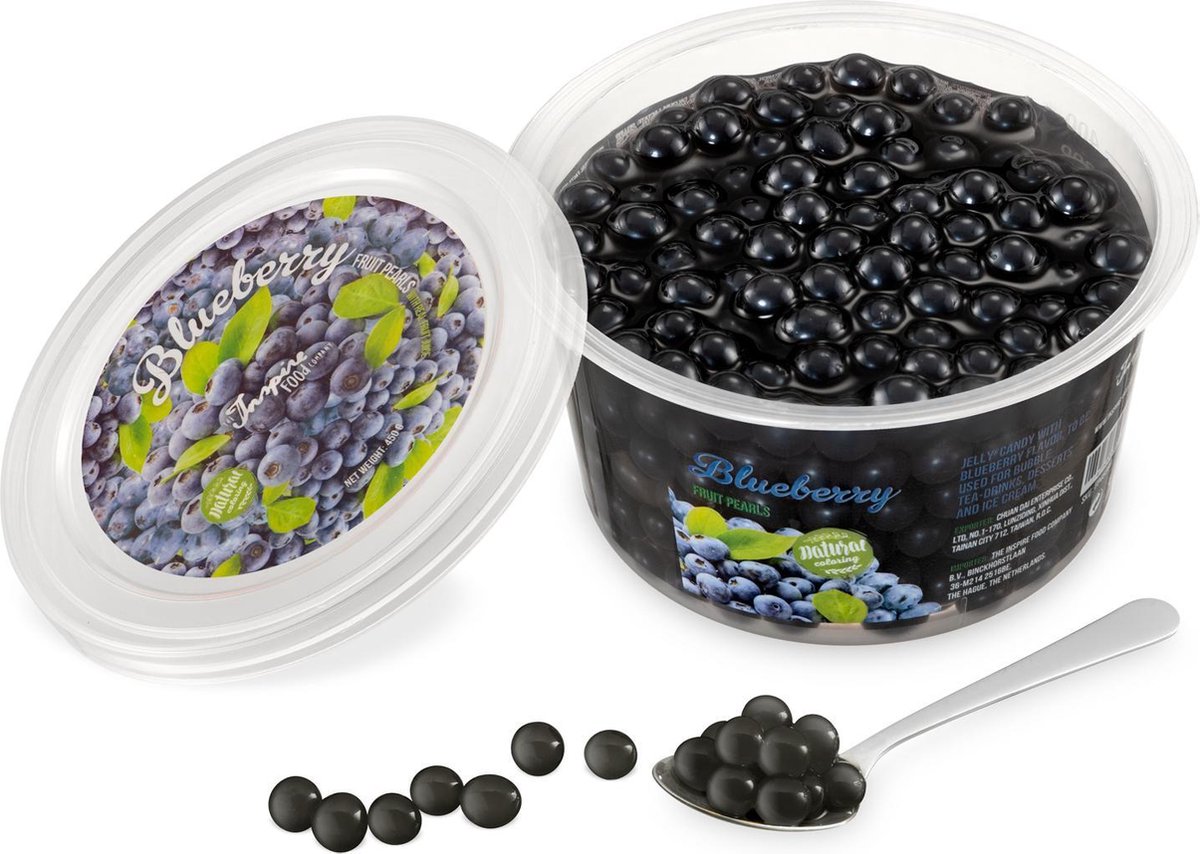 Popping boba fruitparels voor Bubble tea - Bosbessen - 450 gram - The Inspire Food Company