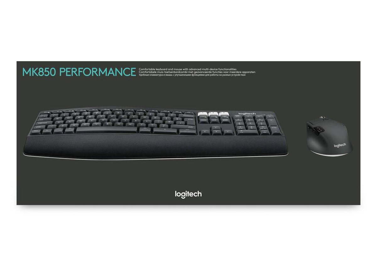 Logitech MK850 Performance Draadloos Toetsenbord en Muis Azerty Logitech MK850 Performance Draadloos Toetsenbord en Muis Azerty