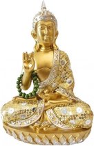 Thaise Boeddha beeldje goud met ketting 22 cm