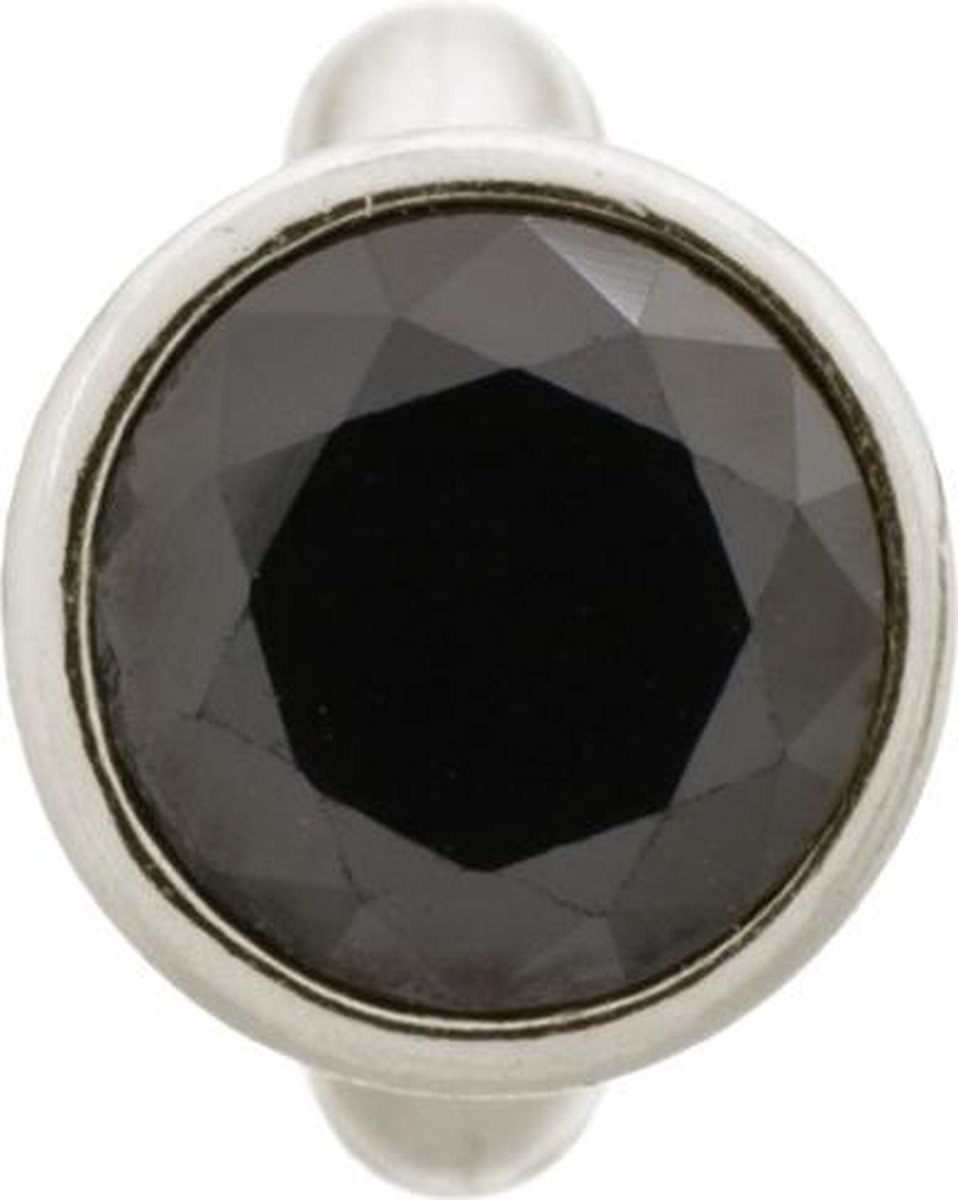 Endless Round Black Dome Silver Bedel Zilver Zwart 41158-4