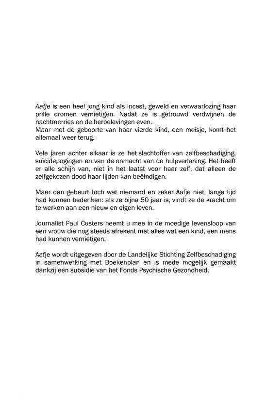 Tekst over Aafje's jeugd, kindertrauma's en de hulpverlening.