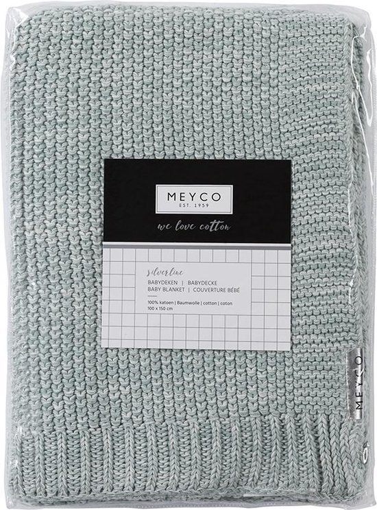 Meyco Silverline Relief Mixed ledikantdeken - 100 x 150 cm - stone green